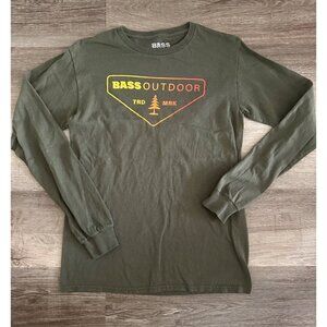 Bass Outdoor Green Long Sleeve Logo Shirt Size mens small